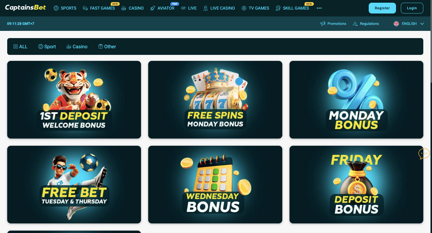 Captainsbet Promotions